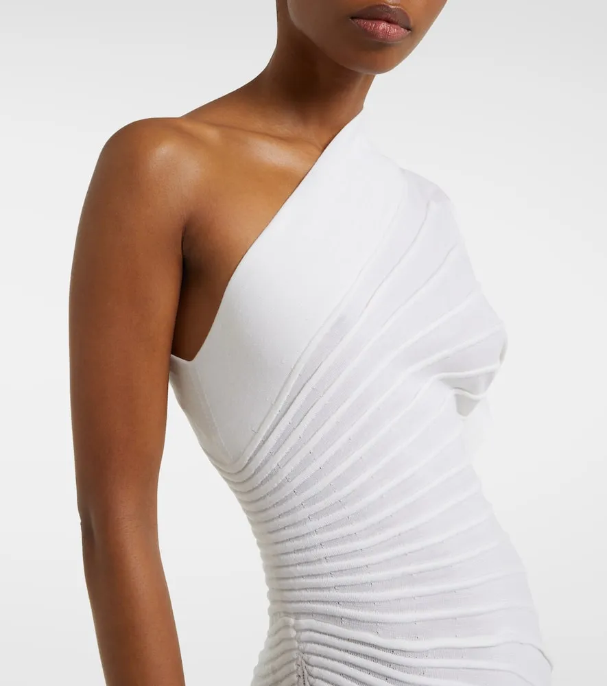 Alaia Asym Ray virgin wool midi dress