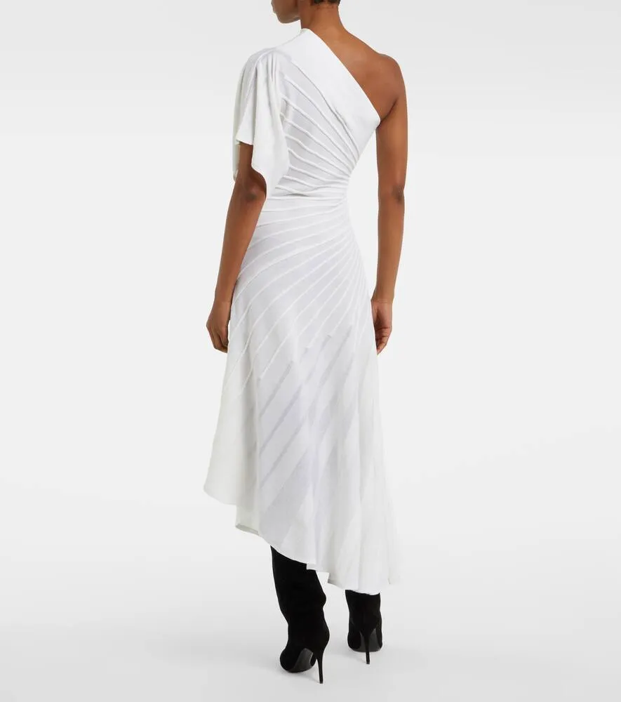 Alaia Asym Ray virgin wool midi dress