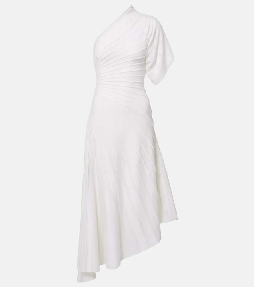 Alaia Asym Ray virgin wool midi dress