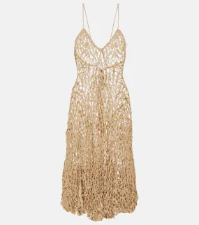 Anna Kosturova Halterneck crochet midi dress