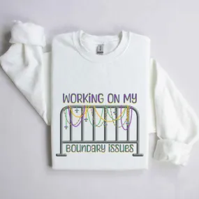 Barricade Boundary Issues Mardi Gras Sweatshirt