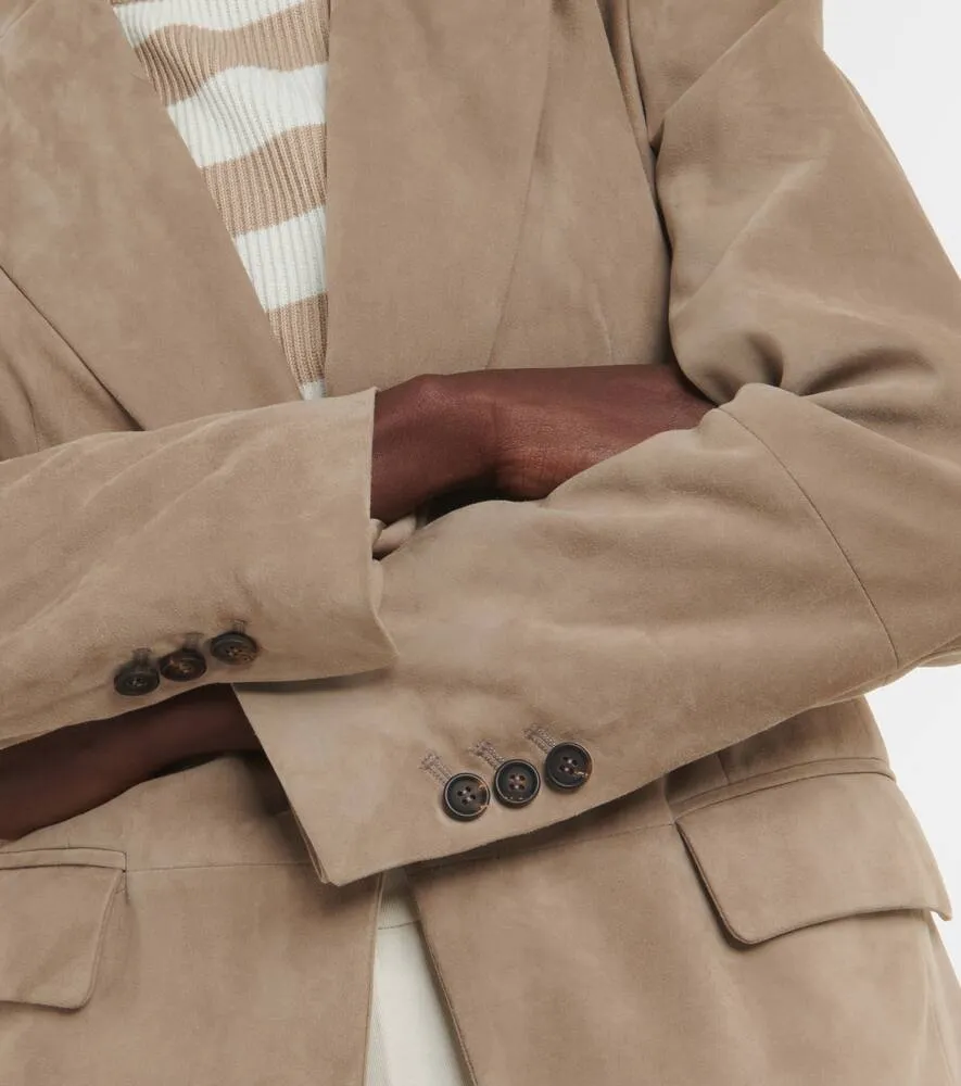 Brunello Cucinelli Embellished suede blazer