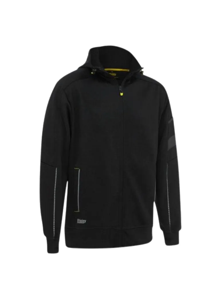 FLEECE ZIP FRONT HOODIE WITH SHERPA LINING