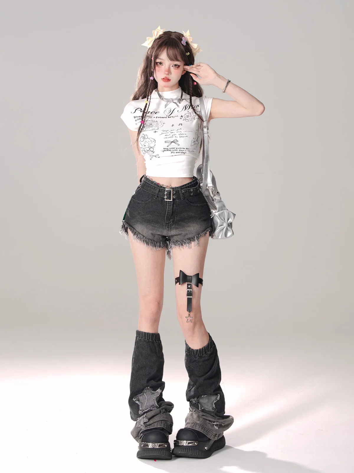 Girly Cool Denim Flared Blue Shorts