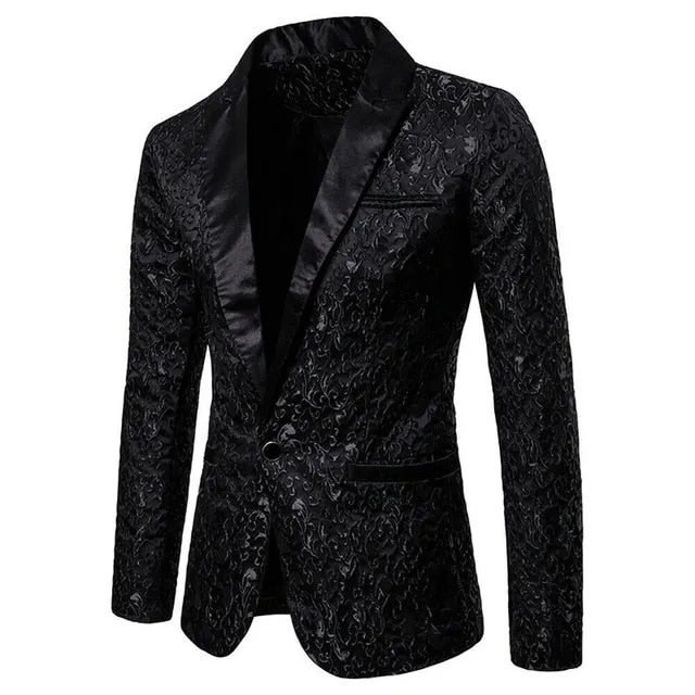 Men's Paisley Blazer Coat Suit Jacket