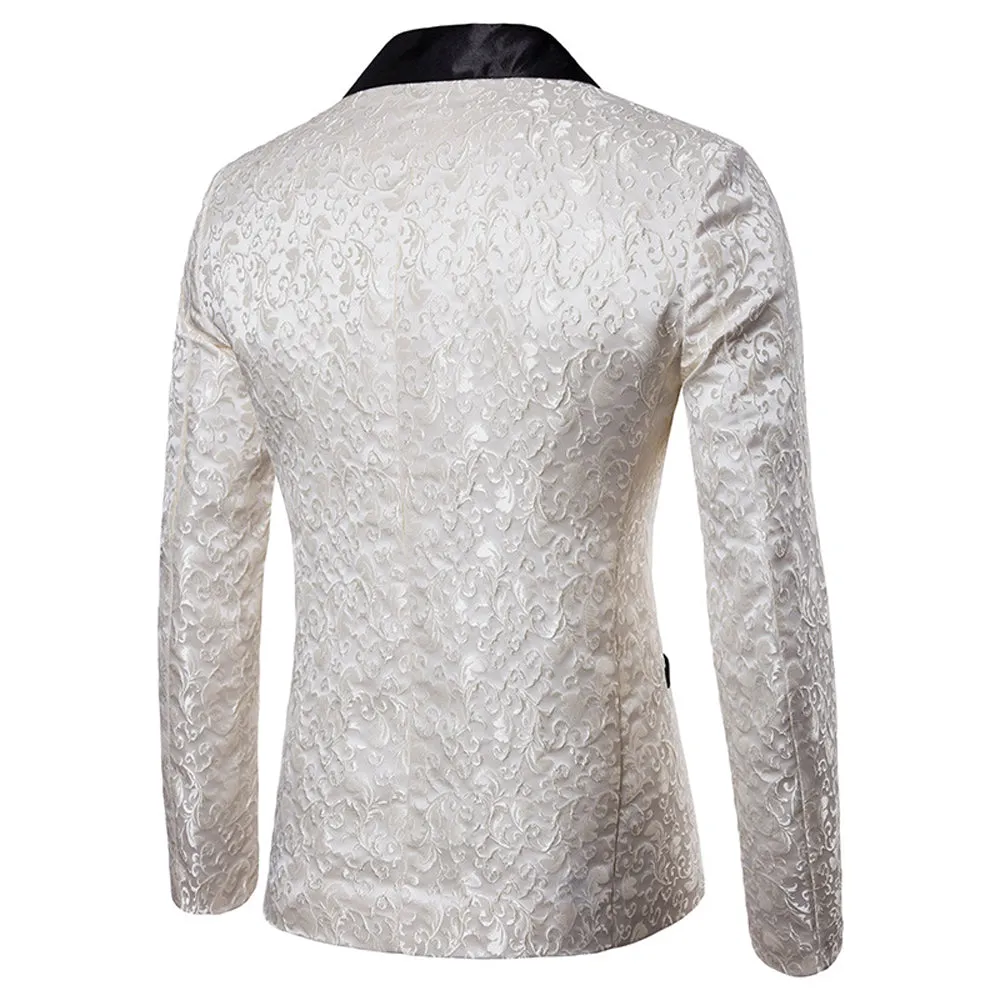 Men's Paisley Blazer Coat Suit Jacket
