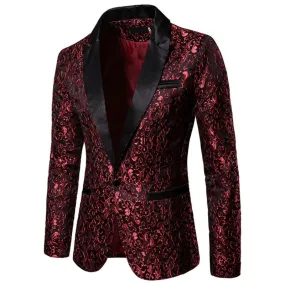 Men's Paisley Blazer Coat Suit Jacket