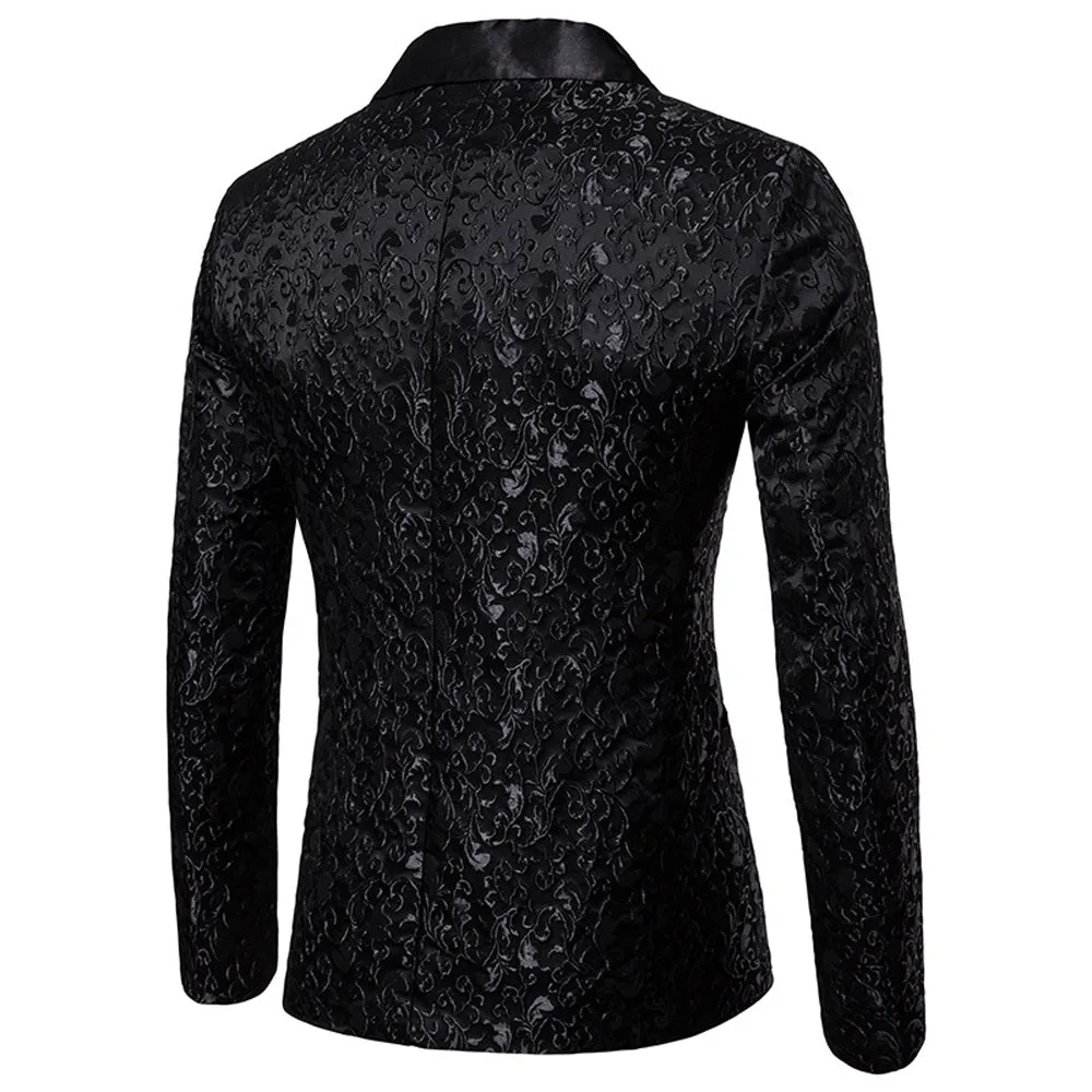 Men's Paisley Blazer Coat Suit Jacket
