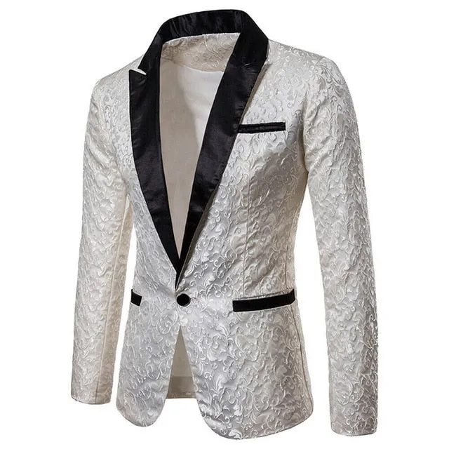 Men's Paisley Blazer Coat Suit Jacket