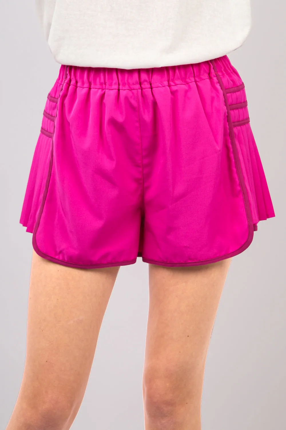 Side Pleated Activewear Shorts